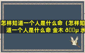 怎样知道一个人是什么命（怎样知道一个人是什么命 金木 🌵 水火 🌼 土）